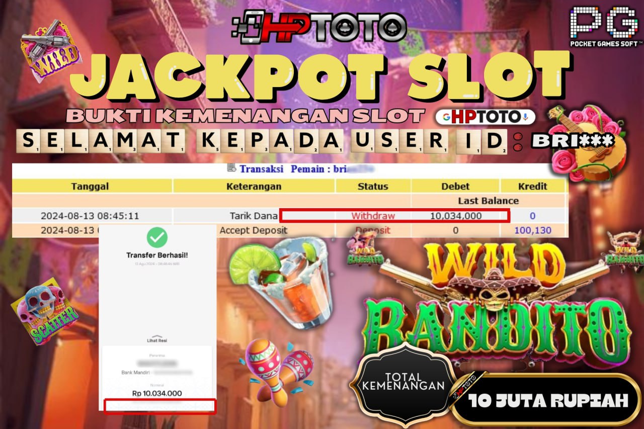 HPTOTO JACKPOT WILD BADINTO  RP.10.034.000,- LUNAS