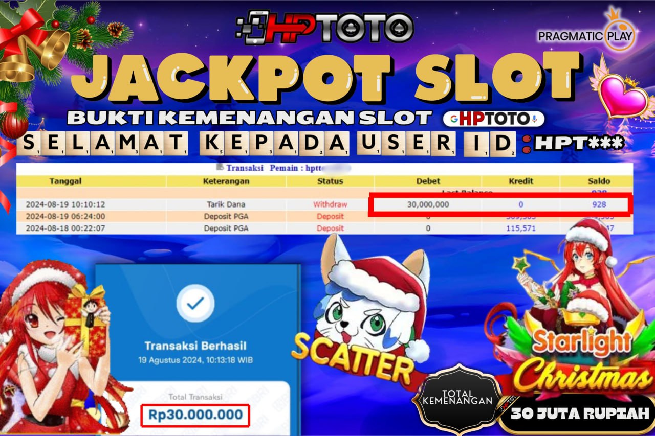 HPTOTO JACKPOT STARLIGHT CHRISTMAS  RP.30.000.000,- LUNAS