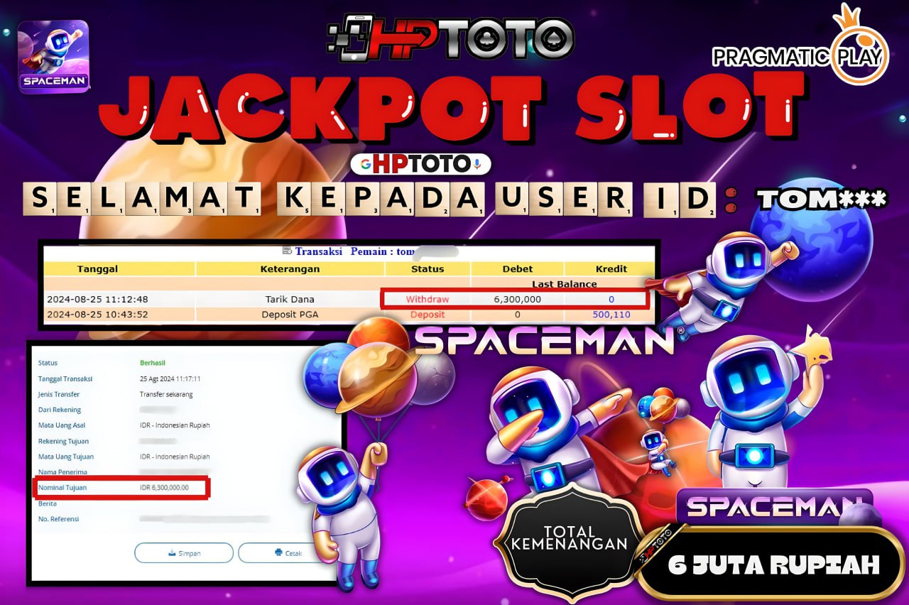 HPTOTO JACKPOT SPACEMAN  RP.6.000.000,- LUNAS