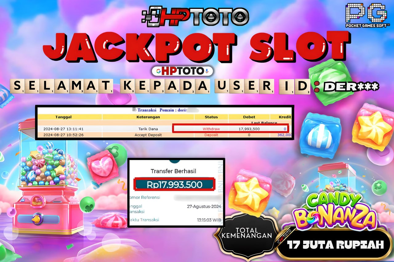HPTOTO JACKPOT CANDY BONANZA  RP.17.993.500,- LUNAS