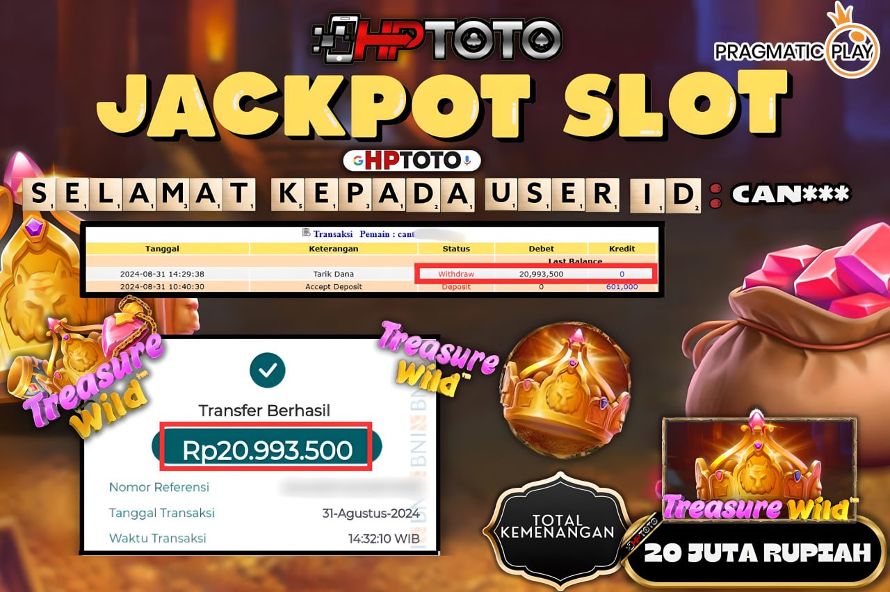 HPTOTO JACKPOT TREASURE WILD RP.20.993.500,- LUNAS