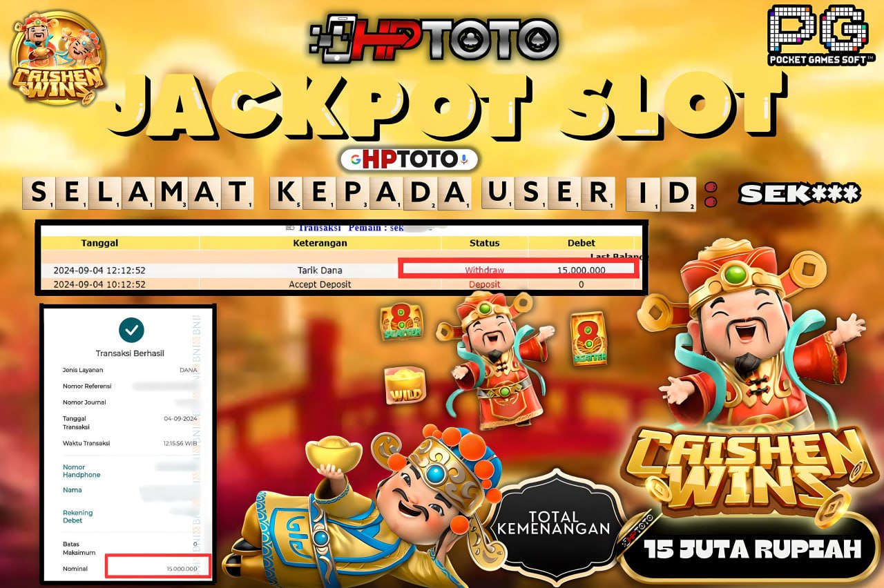 HPTOTO JACKPOT CAISHEN WINS RP.15.000.000,- LUNAS