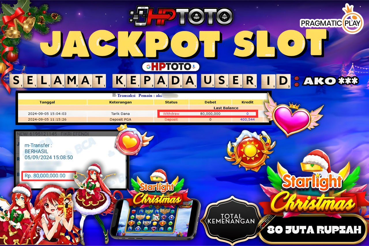 HPTOTO JACKPOT STARLIGHT CHRISTMAS RP.80.000.000,- LUNAS
