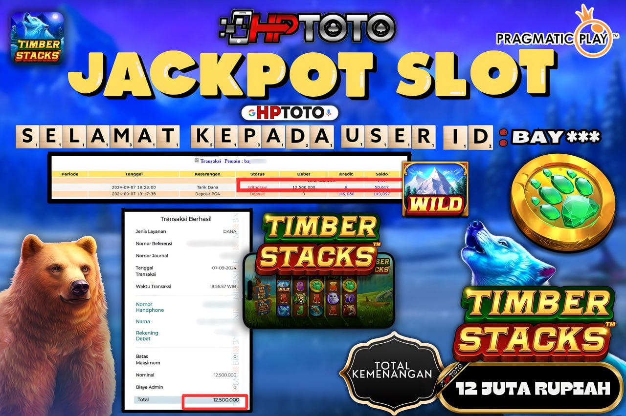  HPTOTO JACKPOT TIMBER STACKS RP.12.500.000,- LUNAS