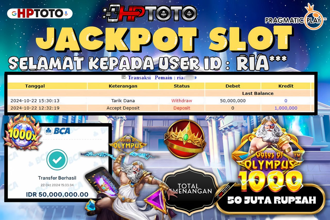  HPTOTO JACKPOT  GATES OF OLYMPUS 1000 RP.50.000.000,- LUNAS