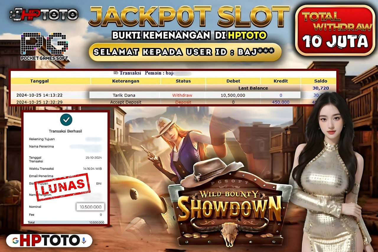  HPTOTO JACKPOT  WILD BOUNTY SHOWDOWN RP.10.500.000,- LUNAS